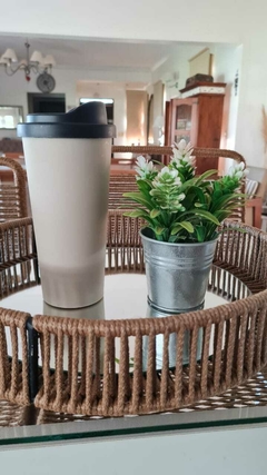 VASO TÉRMICO TIPO STARBUCK MUG BEIGE Y NEGRO