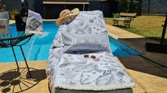 LONA PLAYERA PALMA MONSTERA GRIS - comprar online