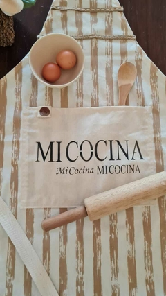 DELANTAL DE COCINA MI COCINA RAYAS BEIGE - comprar online