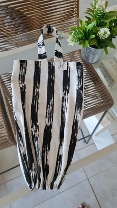 PORTABOLSA TUSOR RAYAS NEGRAS