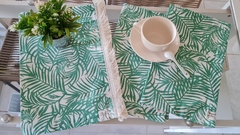 SET X 3 INDIVIDUALES HOJAS VERDE