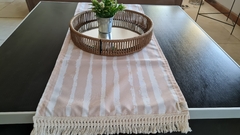 CAMINO RAYADO BEIGE Y BLANCO