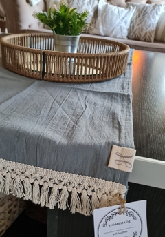 CAMINO DE MESA TUSOR GRIS - comprar online
