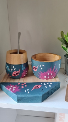SET MATE CUENCO + TABLITA FLORES - comprar online