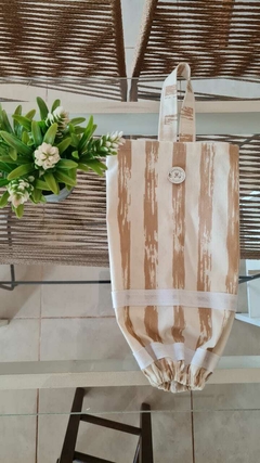 PORTABOLSAS A RAYAS TUSOR BEIGE