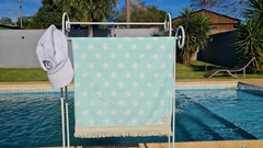 LONA PILETERA-PLAYERA-PLAYA ESTRELLA VERDE AQUA