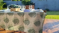 MANTEL DE GABARDINA ESTAMPADA HOJITAS - tienda online