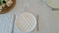 MANTEL TUSOR BLANCO RAYAS NATURAL - comprar online