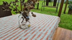 MANTEL TUSOR A RAYAS ROSA - HOMEMADE