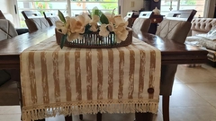CAMINO DE MESA TUSOR RAYAS BEIGE - HOMEMADE