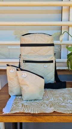 BOLSO MORRAL MATERO METALASSE BEIGE + CHAU LATAS