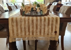 CAMINO DE MESA TUSOR RAYAS BEIGE