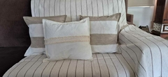 FUNDA DE ALMOHADON RAYADO ANCHO BEIGE - comprar online