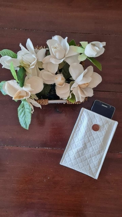PORTACELULAR CUERO PU BLANCO