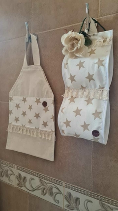 SET DE BAÑO ESTRELLAS BEIGE - comprar online