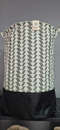 CESTO ROPA/JUGUETES MINI ZIG ZAG GRIS