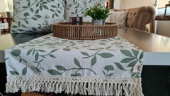 FUNDAS ALMOHADON HOJAS VERDE MALVA - comprar online