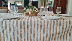MANTEL TUSOR RAYAS BEIGE 2.00 X 1.50 - tienda online