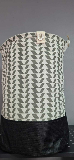 CESTO ROPA/JUGUETES MINI ZIG ZAG GRIS - comprar online