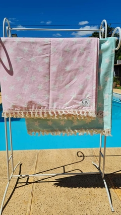 LONA PILETERA-PLAYERA-PLAYA ESTRELLA VERDE AQUA - tienda online