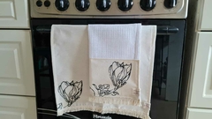 SET X 2 PAÑOS DE COCINA FLOR NEGRA - HOMEMADE
