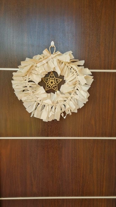 CORONA NAVIDEÑA SHABBY CHIC FLECOS NATURAL en internet
