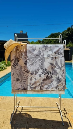 LONA PLAYERA PALMA MONSTERA GRIS