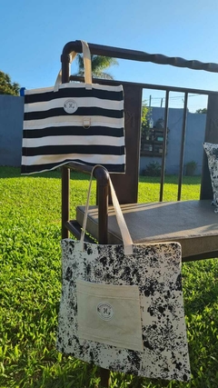 TOTE BAG NAÚTICA RAYAS NEGRAS - comprar online