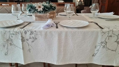 MANTEL TUSOR BOTANICO CEREZO GRIS en internet