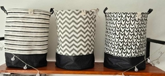 CESTO ROPA/JUGUETES ZIG ZAG GRIS - comprar online