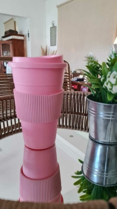 VASO TÉRMICO TIPO STARBUCK MUG ROSA - comprar online