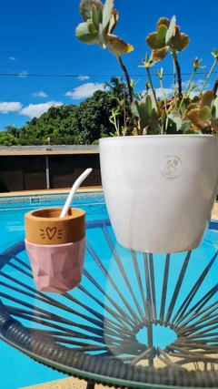 MATE MADERA CORAZON ROSA - comprar online