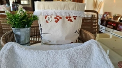 SET DE BAÑO RAMITAS ROJO Y GRIS - comprar online