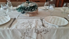 MANTEL TUSOR BOTANICO CEREZO GRIS - HOMEMADE