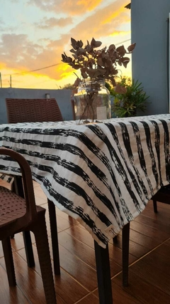 MANTEL TUSOR RAYAS NEGRAS - comprar online