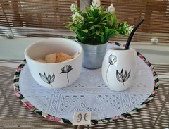SET MATE CERAMICA + CEREALERO FLOR - tienda online