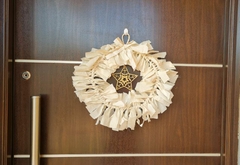 CORONA NAVIDEÑA SHABBY CHIC FLECOS NATURAL - comprar online