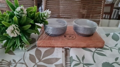 CAZUELAS DIPS DE 6.5 CM CON BASE DE MADERA PICADA en internet