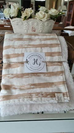 MANTA BEBÉ CORDERITO SOFT TUSOR RAYAS BEIGE en internet