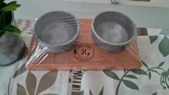 CAZUELAS DIPS DE 6.5 CM CON BASE DE MADERA PICADA - comprar online