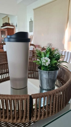 VASO TÉRMICO TIPO STARBUCK MUG BEIGE Y NEGRO - comprar online