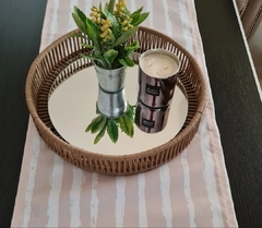CAMINO RAYADO BEIGE Y BLANCO - comprar online
