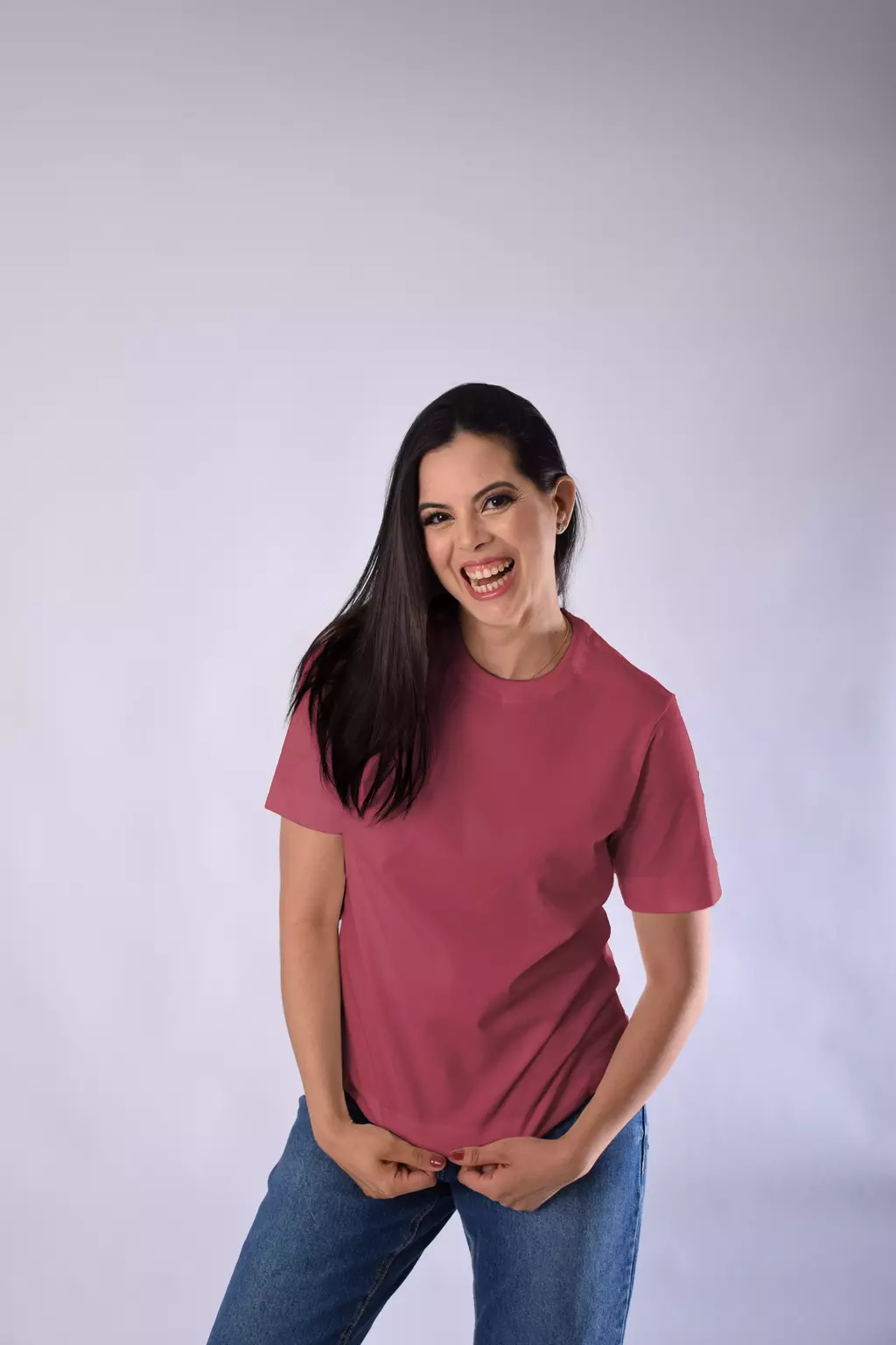 Camiseta Rosa Liptint Gola Redonda