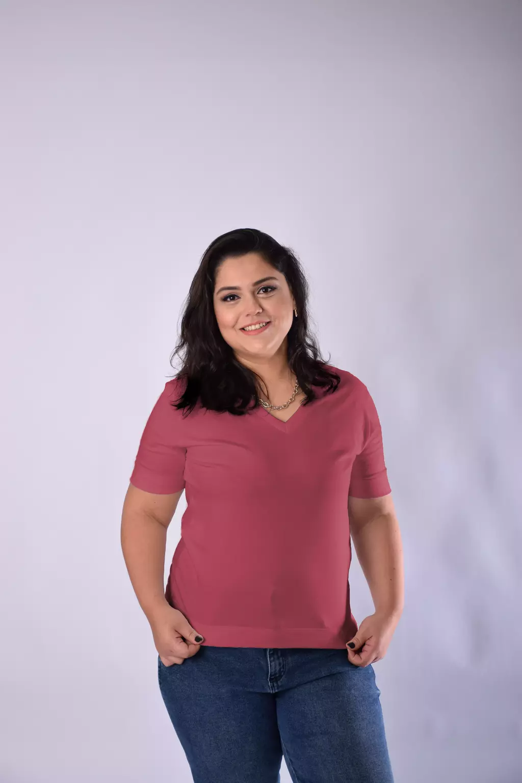 Camiseta Rosa Liptint Gola V