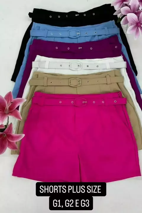 Short plus em alfaiataria com cinto encapado REF: 1485