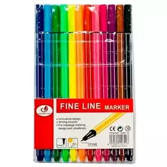 Caneta Fine Line Marker 12Unidades - Fengzhengmei - comprar online