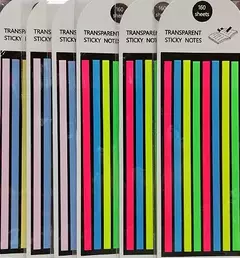 Marca texto em tiras transparente