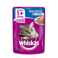 Whiskas Pouch Gato Adulto Sabor Sardina en Salsa x85gr