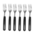 TENEDOR MANGO PLASTICO NEGRO CAROL X 6