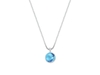 colar com zircônia azul céu. prata 925. 45cm